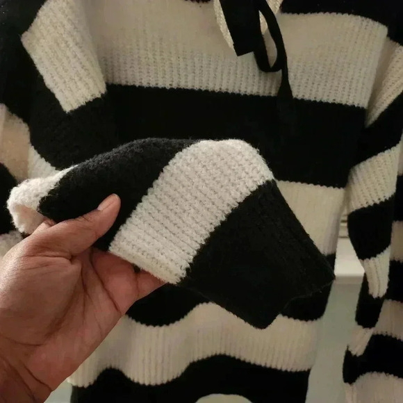 Who Wore What Chunky Black And White sweater - Picture 10 of 10